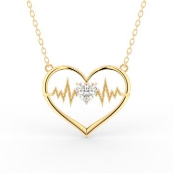 Heart beat pendant (Natural Diamond)